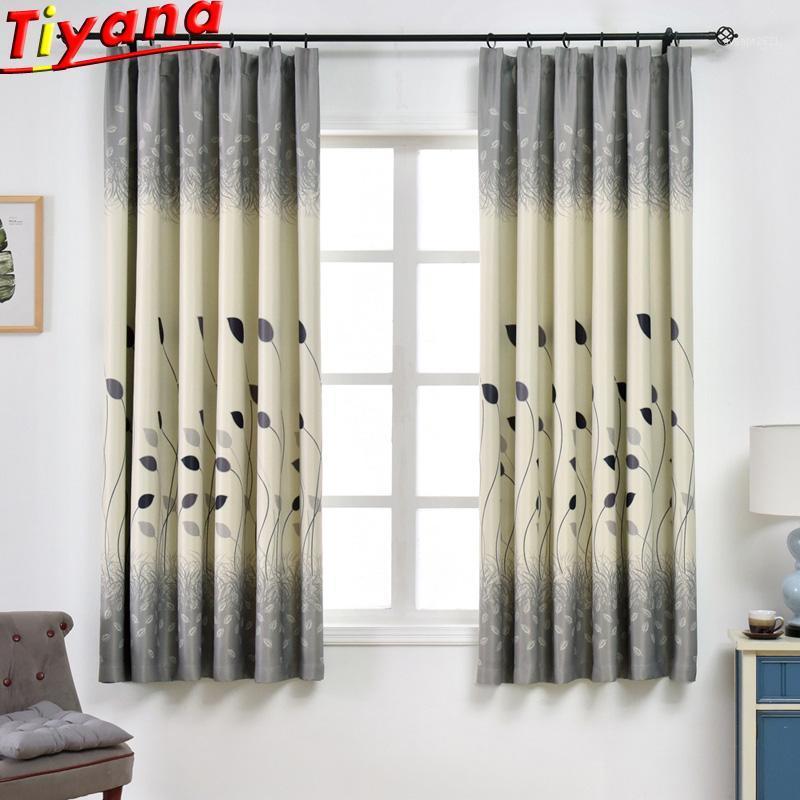 

Curtains for Living Room 1PCS 100*200CM Leaves Printed Blackout Curtains for Bay Window 70% Shading Fabrics PC021#301, Cloth