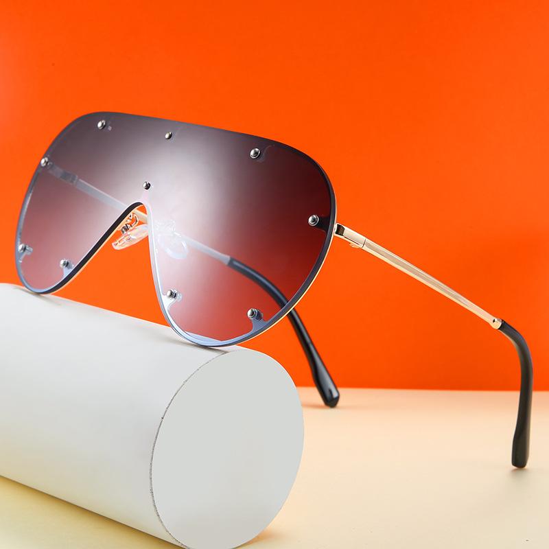 

Sunglasses WackSaria For Men Big Oval Shape Metal Frame Retro Colorful Lens Sun Protection Vintage Glasses Ins Fashion Ladies
