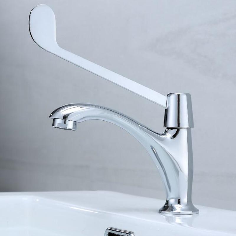 

Basin Mixer Tap Brass singl Cold bathroom Chrome basin Mixed Water Sink Faucet super long handle