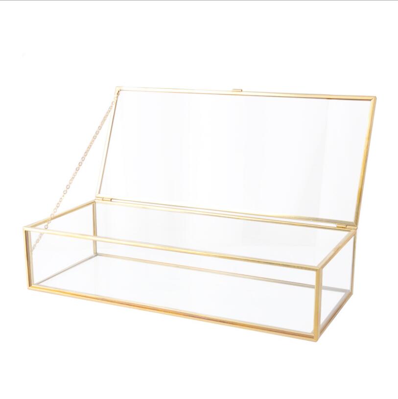

Glasses Jewelry Box Rectangle jewely Bines Gold Lace Europe Ornament Supply Storage Boxes Wedding Table Copper Gift Decoration LSK1605, As pics