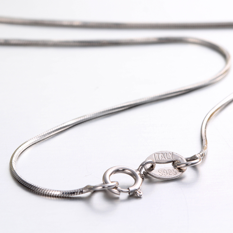 

35cm-80cm 0.75mm Thin Slim Real 925 Sterling Silver Octagon Snake Chains Long Necklace Women Kids Girls Jewelry Kolye Colier LJ200831