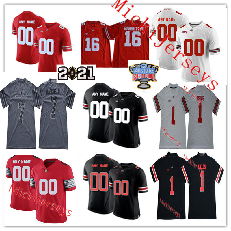 

Custom Ohio State Buckeyes Football Justin Fields Zach Harrison Dallas Gant Shaun Wade Garrett Wilson Jonathon Cooper CJ Stroud Jersey, Black