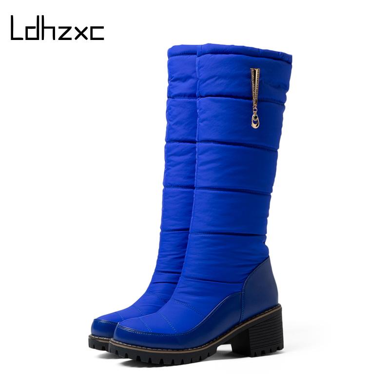 

LDHZXC 2021 Knee High Boots Platform Winter Boots Women Long Winter Shoes Women Sock Over the Knee size 42 43, Black