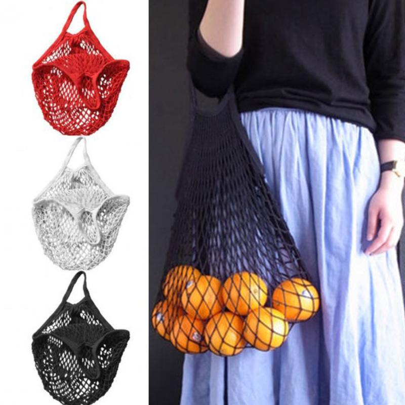 

Mesh Bag String Shopping Reusable Fruit Storage Handbag Totes Women Net Shopper Cotton Woven Bags