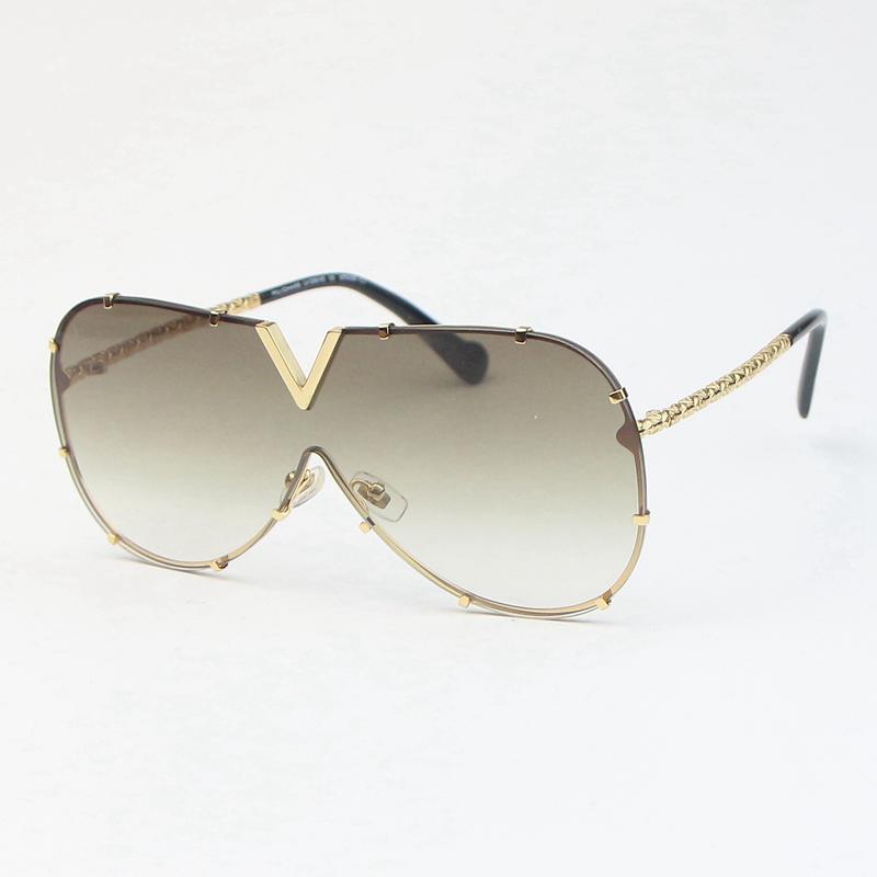 

2020 new Men Sunglasses DRIVE Golden metal oval Large frame fashion Women's glasses Gradient brown lenses Anti-UV4001