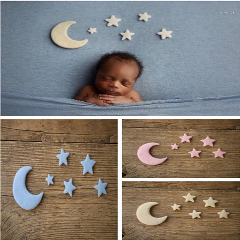 

Handmade Wool Felt Star Moon for Newborn Photography Props Diy Baby Photo Prop accessories Jewelry Home Party Decor 5pcs/set1, Pink