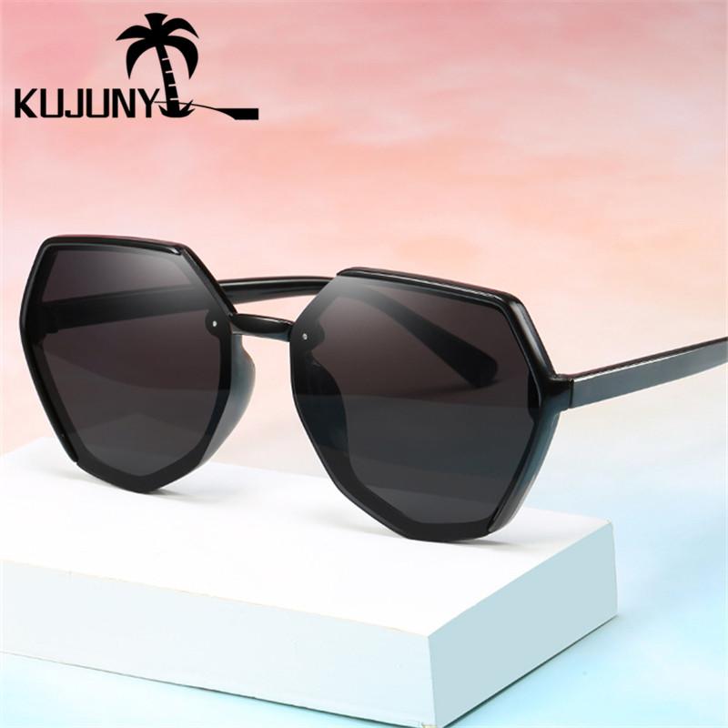 

Sunglasses KUJUNY Irregular Polygon Retro Trend Sun Glasses Ladies Eyewears Sun-shade Big Frame Eyeglasses