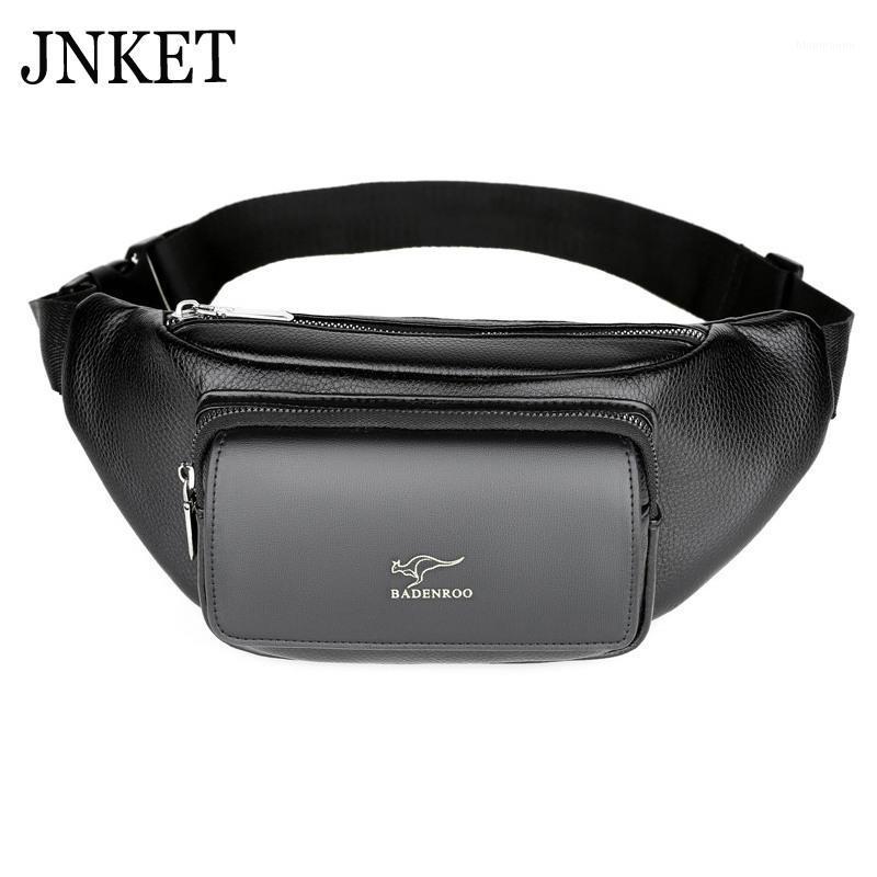 

JNKET Fashion Men's PU Leather Waist Bag Shoulder Bag Messenger Bags Multifunctional Waist Pouch Leisure Pack1, Black