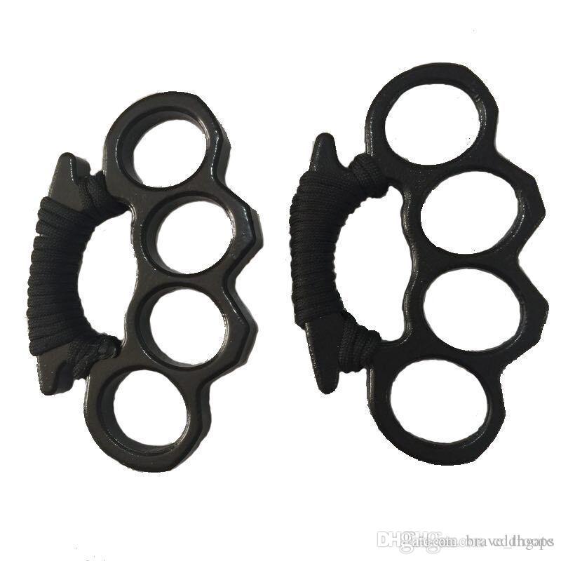 New Gilded Thick 13mm Steel Brass Knuckle Duster Color Black Plating Silver Hand Tool Clutch High Quality 4 5qd Ww-image-641859448