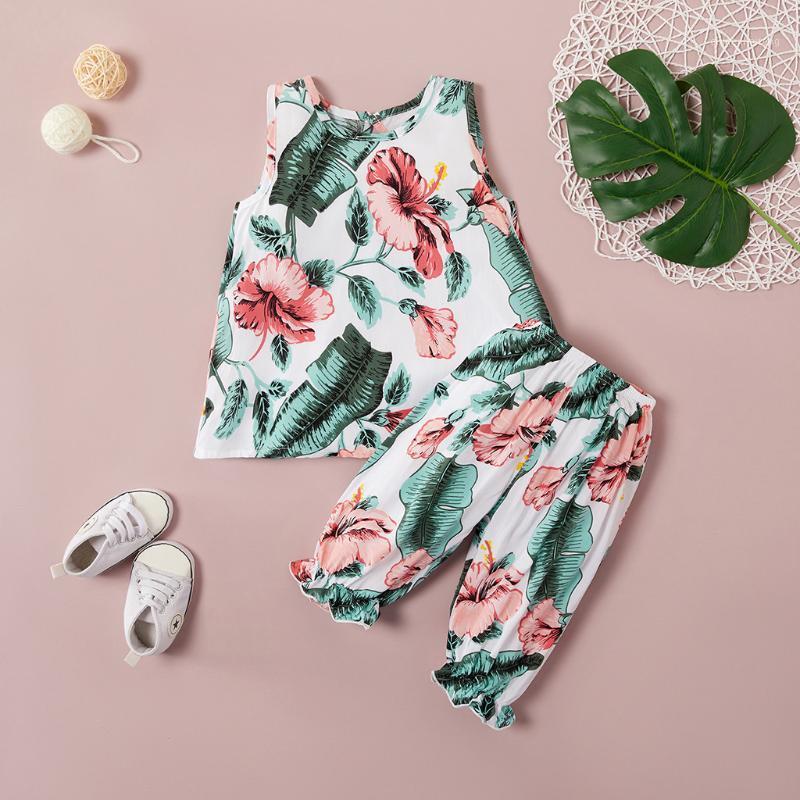 

Toddler Baby Girls Summer Clothes Set 2020 Fashion Sleeveless Floral Print Tank Tops Long Pants Outfits Set Kids Clothes Girls1, Multi