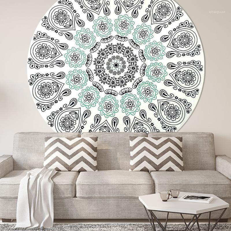 

Household Portable Thickening Picnic Mat 150 X 150cm Round Mandala Tapestry Wall Hanging Carpet for Home Hotel Bedroom1