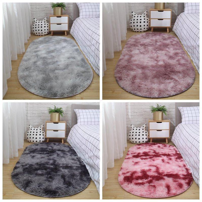 

Fashionable and Comfortable Plush Oval Carpet Home Bedroom Living Room Bedside Carpet Home Decoration1