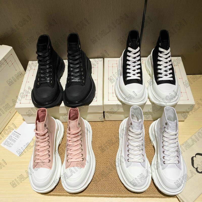 

Tread Slick High Top Low Platform Height Increasing Sneaker Designers Oversized Shoes Leather White Rubber Lace-up Trainers Sneakers