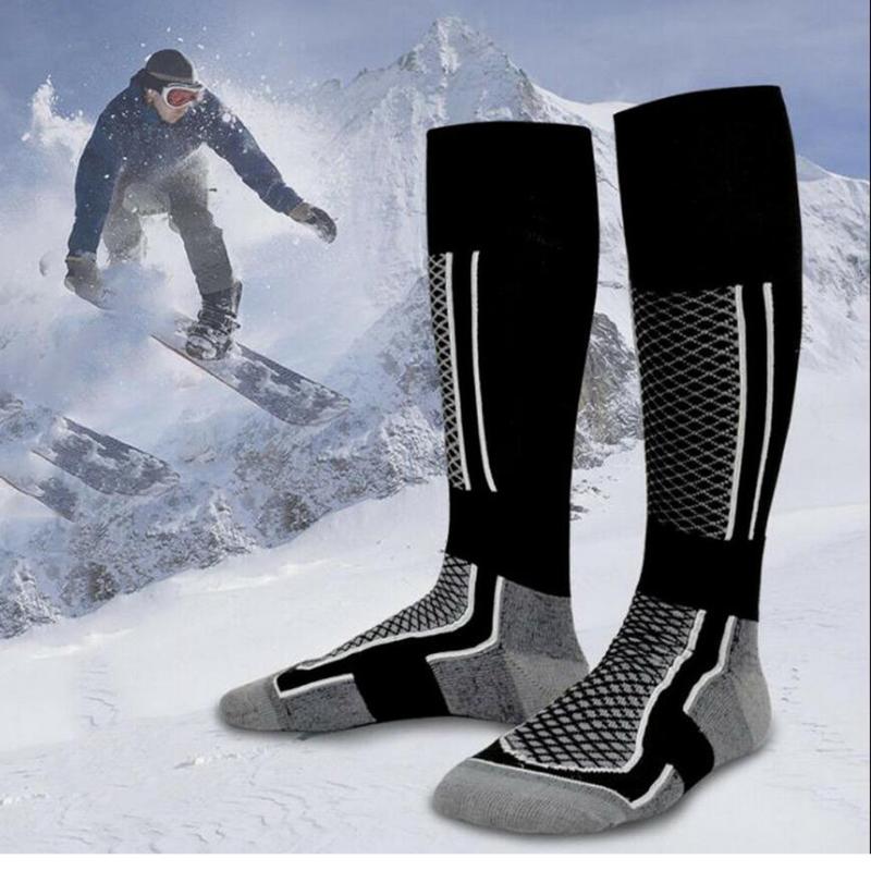 

2020 Hot Selling 1pair Unisex High Tube Socks Print Men Women's Winter Warm Socks Hiking Ski Outdoor Sports Stockings #T10, Black