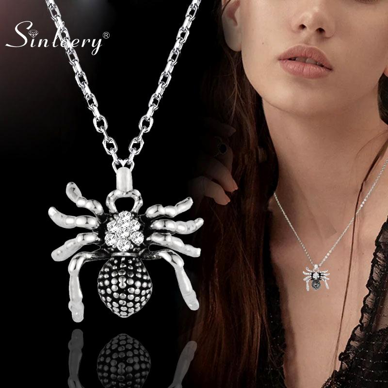 

SINLEERY Spider Shape Choker Necklace Gold Silver Color Rhinestone Inlay Chain Animal Women Statement Necklace Jewelry XL700 SSB