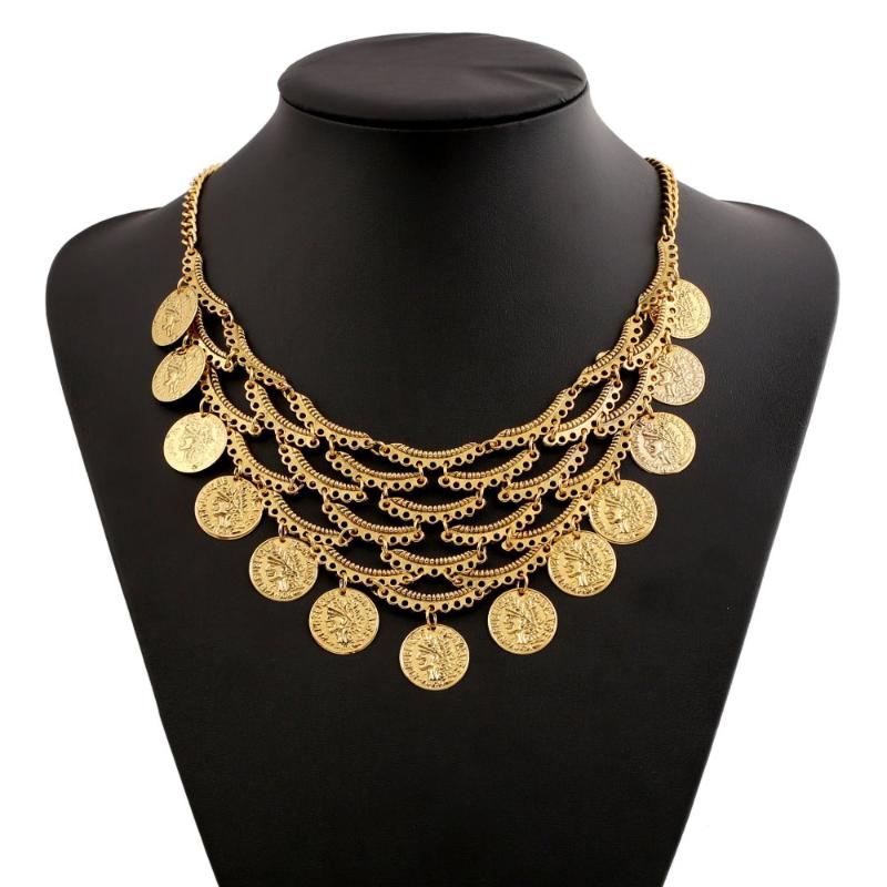 

Chokers Ethnic Boho Big Long Power Tassel Bohemian Coin Necklaces & Pendants Choker Vintage Statement Collar Maxi Necklace Women Jewelry