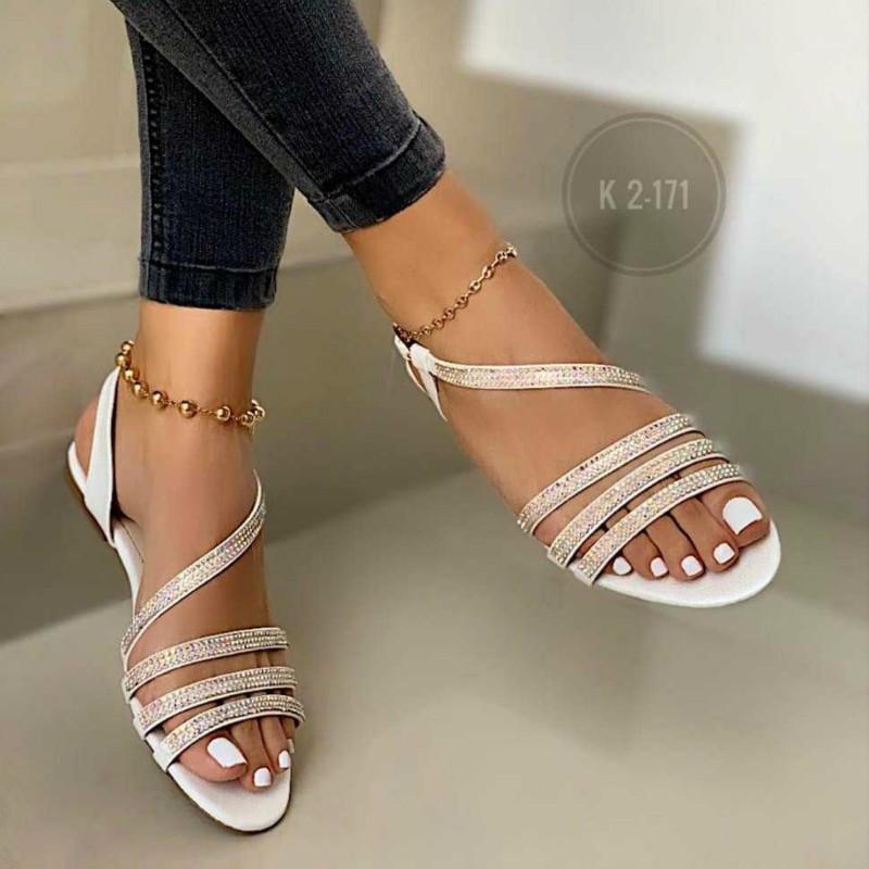 

Woman Comfortable Sexy Flat Bottom Hollow Rhinestone Sandals Women's Open Toe Casual Beach Shoes Women Classic Footwear1, Black