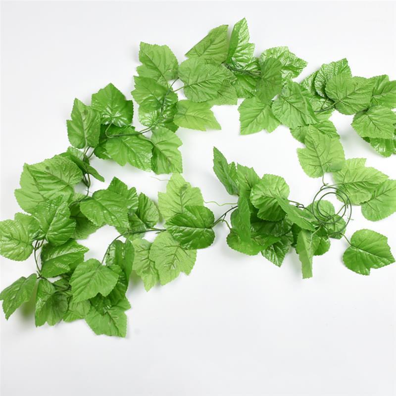 

2PCS Lifelike Artificial Plant Simulation Grape Leaf Vine Wall Hanging Ornament Ceiling Decoration Fake Flower Leaves Home Decor1