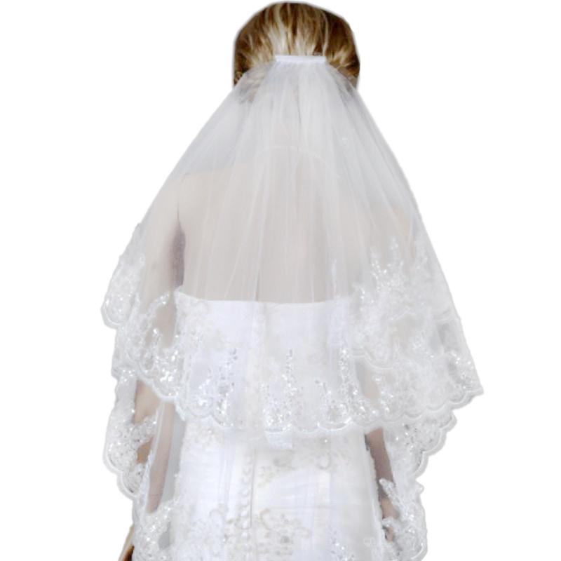 

Two Layers White Wedding Veil Bridal Veil Short Tulle Veils Wedding Accessories