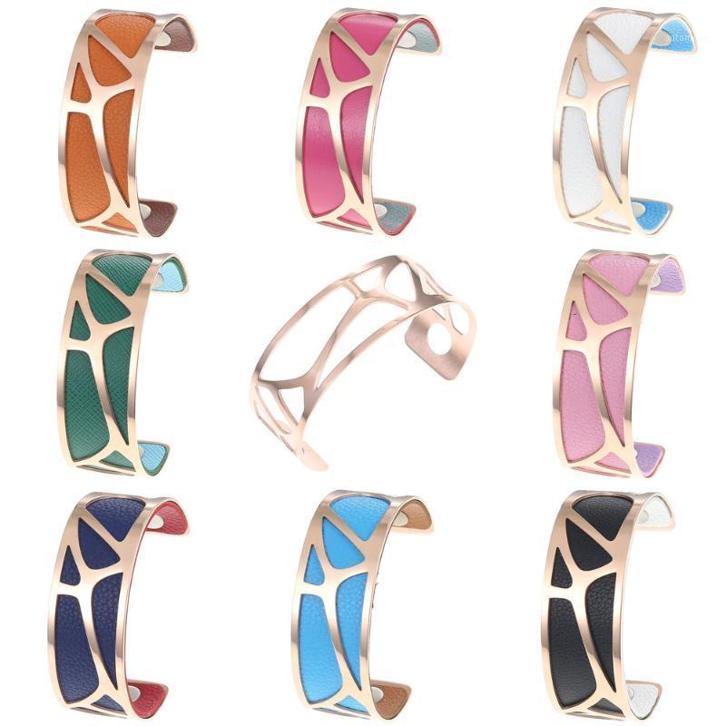 

Cremo Stainless Steel Bracelet Opening Bangle for Women Femme Bijoux Manchette Leather Hoop Armband Pulseiras 20201