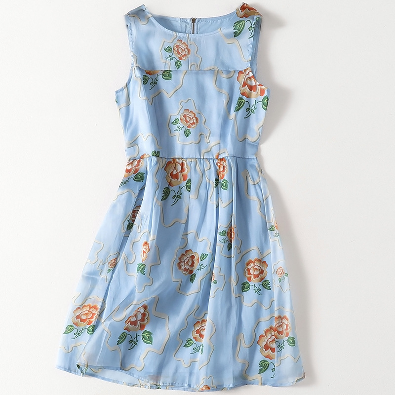

2020 Dress New Rural Female Long Printed Silk S4jm, See chart