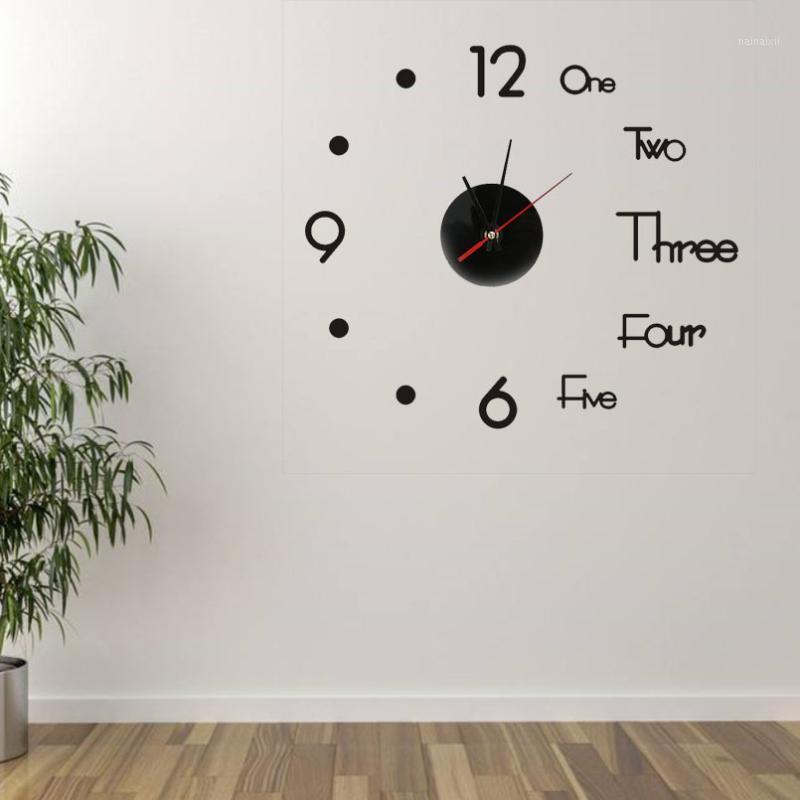 

Creative 3D Acrylic Digital Wall Clock Home Decoration Diy Clock Mute Wall Sticker1