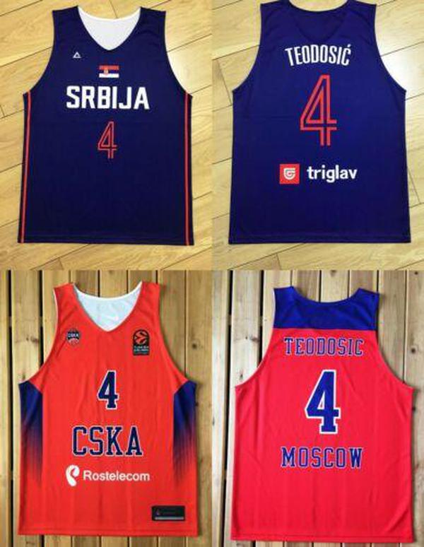 

Milos Teodosic #4 Serbia Srbija Moscow CSKA Basketball Jersey EuroLeague print CUSTOM any name number 4XL 5xl 6XL jersey, Print jersey as show