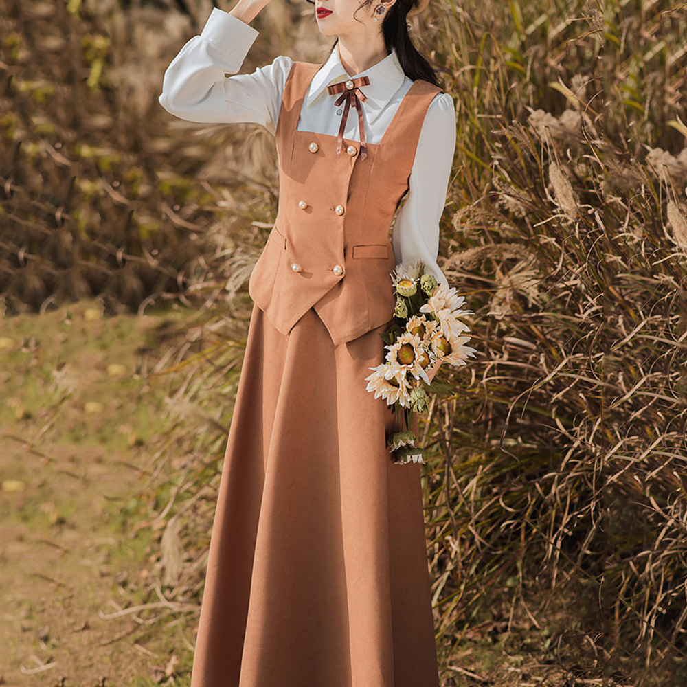 

2021 Retro-suit Style From Three Pieces Spring Fall the New Stylish Stylings Best Double Sugf, Khaki.