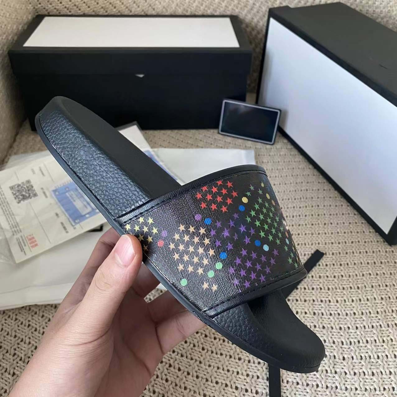 

High Quality Stylish Slippers Tigers Fashion Classics Slides Sandals Men Women Shoes Flat Scuff Tiger Cat Design Summer Huaraches wsdcgfg, Black