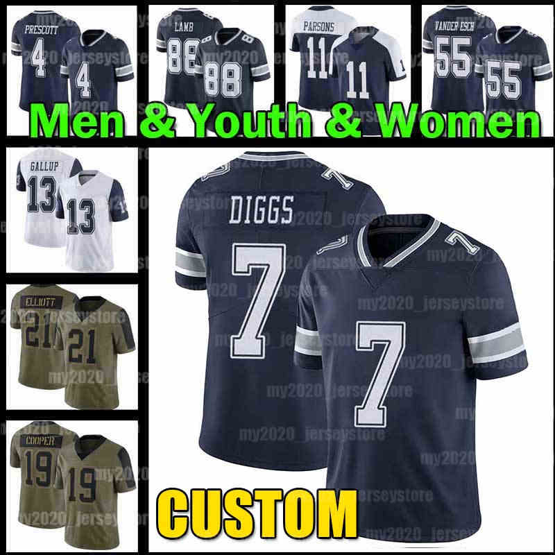 

Dak Prescott Jersey Trevon Diggs CeeDee Lamb Micah Parsons Ezekiel Elliott Amari Cooper Leighton Vander Esch Roger Staubach Michael Gallup Troy Aikman Emmitt Smith, Custom women(n z)