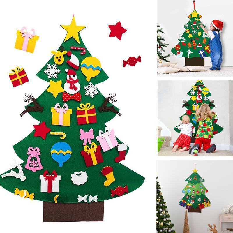 

DIY Kids manual paste Christmas Tree Christmas Decoration for Home 2021 New Year Gifts Ornaments Santa Claus Xmas Tree1