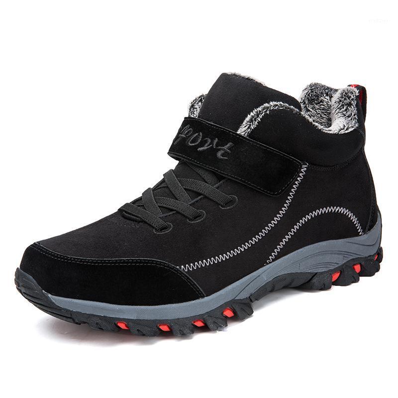 

Waterproof Winter woMen Boots with Fur Warm Snow Women Boots Work Casual Shoes Sneakers High Top Rubber Ankle plus size1, Black