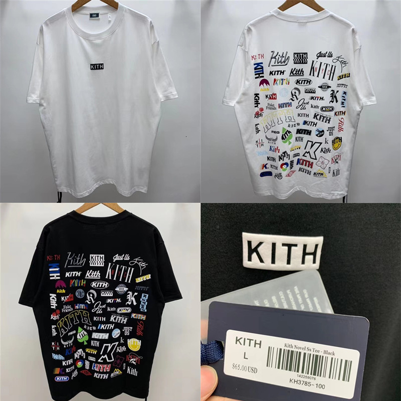

2021 New Back Full T-shirt Front Classic Kith Box T-shirts Artistic Font Print Tee Monday Program Series Tops 1:1 Tag 8i4s