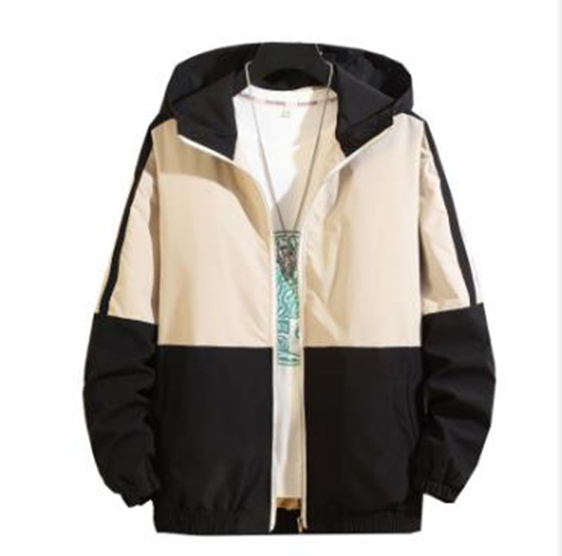 

Wholesale men's spring and autumn student color matching wild ins sports casual jacket M-5XL, Yellow