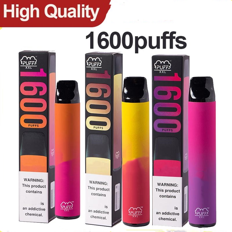 

PUFF XXL Disposable Vape Device Pen Pod 1600 PUFFS 30 Colors Avaliable Pre-filled Vapors e Cigs Cigarettes Portable System Starter Kit