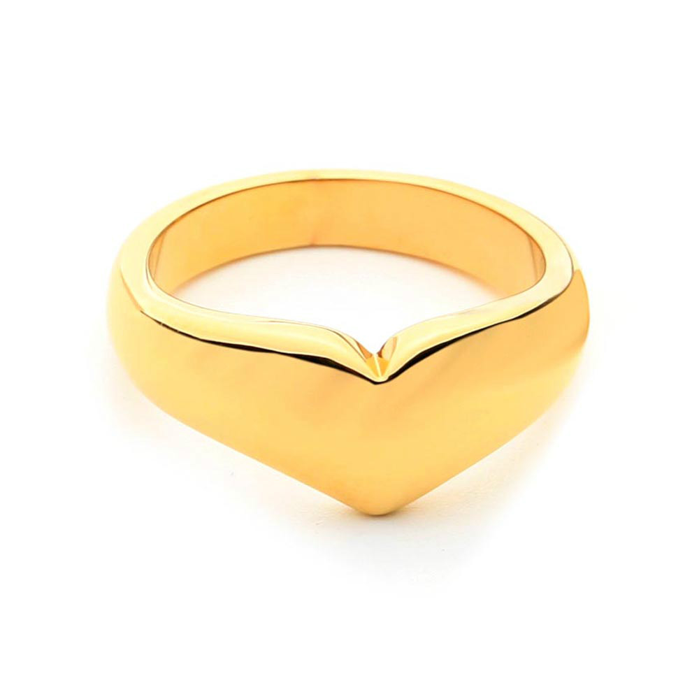 

VAROLE Heart Rings For Women Trendy Gold Color Geometric Ring Personality Fashion Jewelry Wholesale Bague