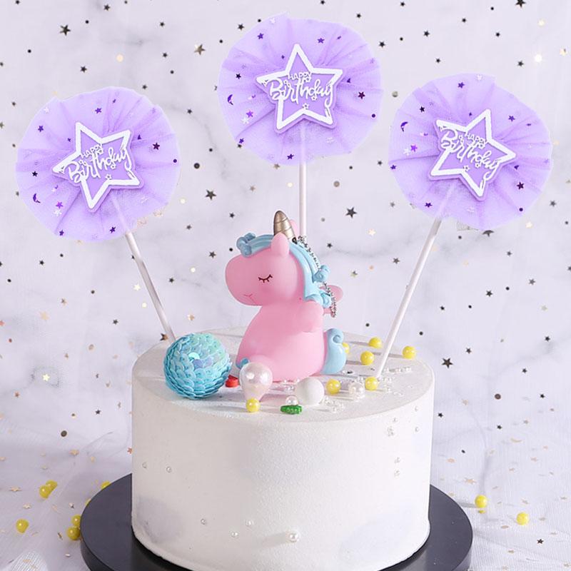 

1/3Pcs Candy Color Star Lace Cupcake Topper Bow-Knot Lace Cake Topper Baby Shower Happy Birthday Party Decor Supplies