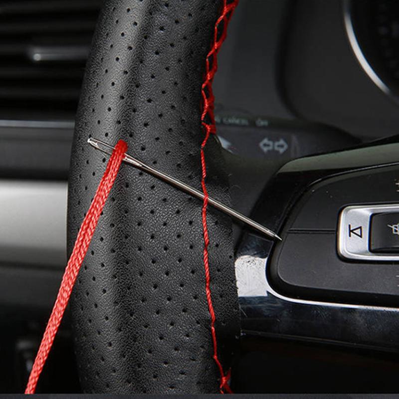 

Steering Wheel Covers DIY Car Braid Cover Texture Soft PU Artificial Leather 38 Cm With Needles And Thread Auto Accessories