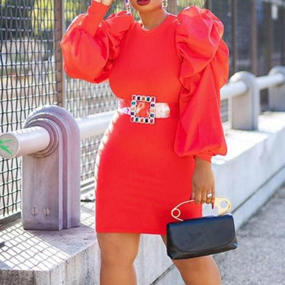 

2021 America Dressed in Fashion Tight Temperament Sexy Winter Liquid Wire Mends Solid Color Around the Puff Neck 2st7, Black