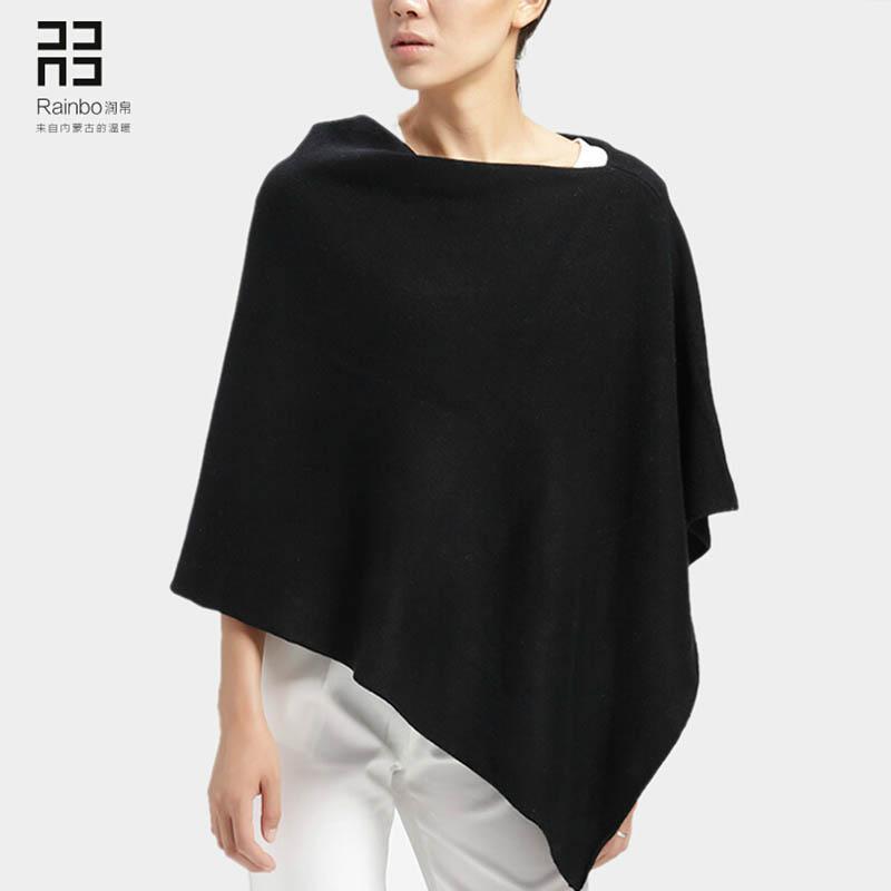 

Scarves Autumn Knit Pure Wool 100% Scarf Women Cloak High End Fashion Ring Lady Shawl 2021 Rainbo1