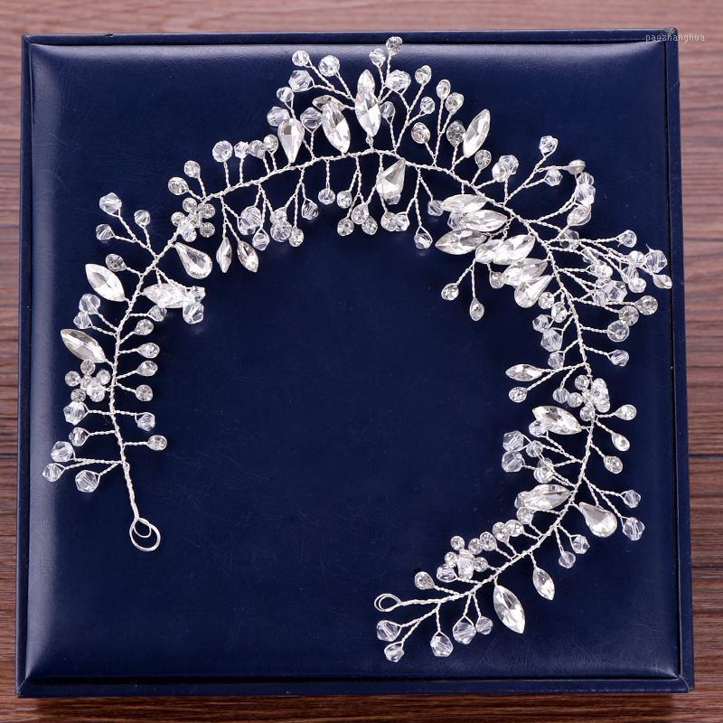 

Women Rhinestone Headband Tiaras Hair Jewelry Bride Wedding Accessories Silver Color Head Piece Clips & Barrettes, Golden;silver