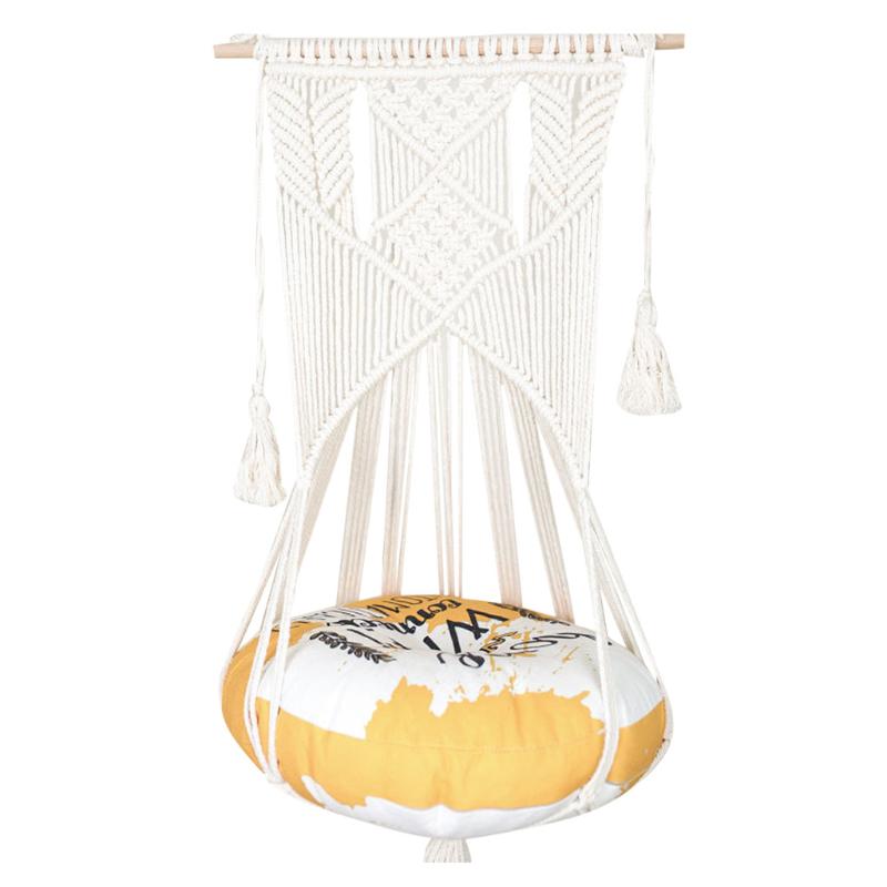 

Nordic Handwoven Cat Hammock 1PC Hanging Cotton Rope Weaving Chair Indoor Outdoor Garden Pet Cats Hanging House J#30