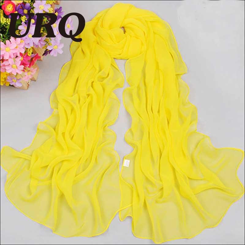 

New arrival 2020 Fashion solid color silk chiffon scarves spring autumn women's plain scarves cachecol P5A16017