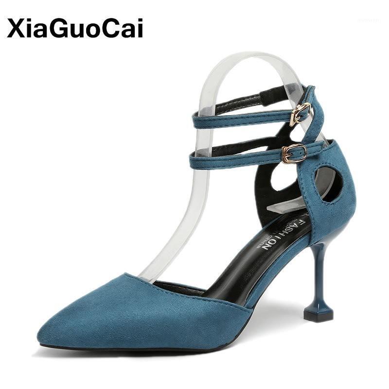 

2021 Women's Pumps New Arrival High Heels Woman Shoes Pointed Toe D'Orsay Two Piece Female Footwear Sexy Mature Sandals Hot Sale1, Blue