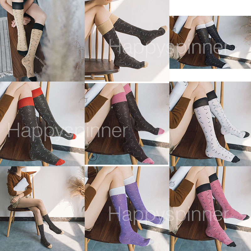 

Fashion Girl Woman Socks Letter Cotton Glitter Calf Socks Hip-hop Long Tube Comfortable Sports Socks, #1
