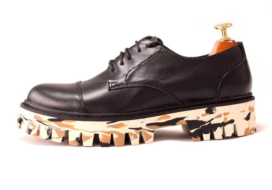 

Spring Autumn Camouflage sole Bottom Thick Handmade Street Lace Up Mixed Color Casual Dress Shoes Large Size Free Shipping, As pic