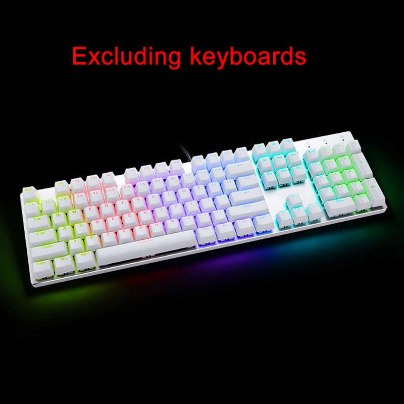 

104pcs ABS Waterproof Removal Office Transparent Keycap Ergonomic Low Profile Durable Practical Computer Crystal Edge Design
