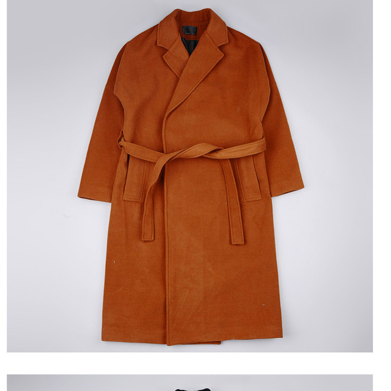 

New 2021 Autumn Fine Winter Pure Woolen Long Coat Male Clothes ADC5, Dark green.