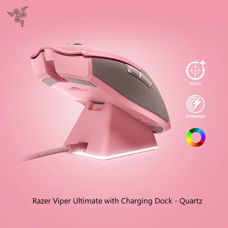 

Razer Viper Ultimate Hyperspeed Lightest Wireless Gaming Mouse 20000DPI FOCUS Optical Sensor Chroma Lighting Programmable Button