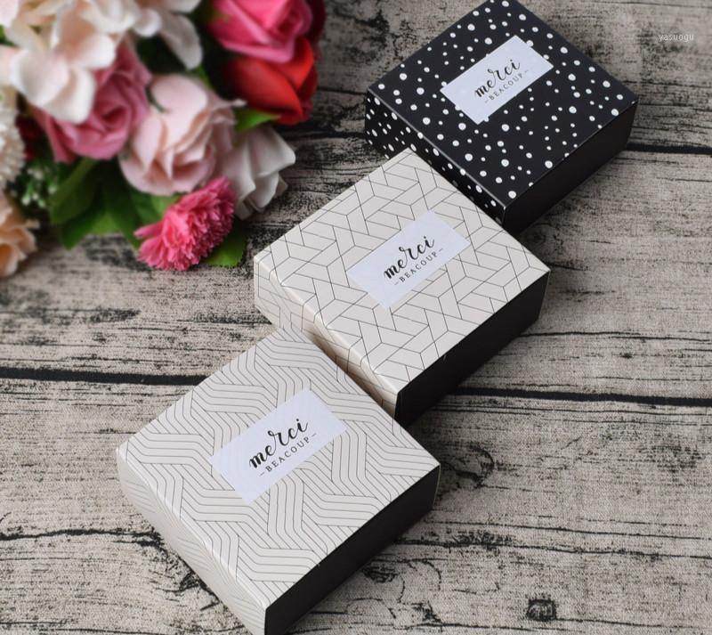 

5 Pcs Gift Candy Box For Wedding Party Birthday Dots Lattice Small Drawer Paper Box Cake Chocolate Gift Packaging Cardboard1